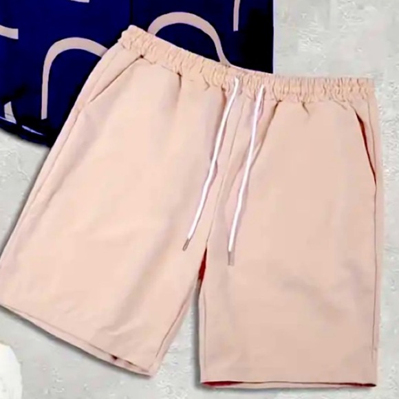 NWT Coral Peach Pink Color Men’s Lightweight Shorts XL White Drawstring Pockets - Picture 1 of 4